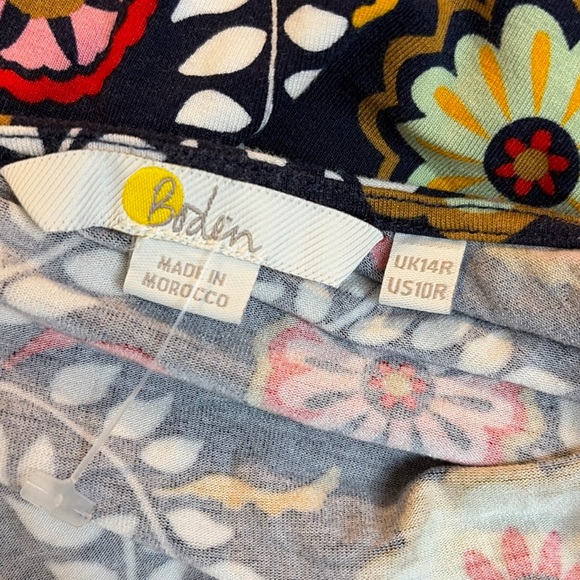 Boden Size 10 Navy Floral Sleeveless Jersey Knit Wrap Dress - Picture 4 of 5